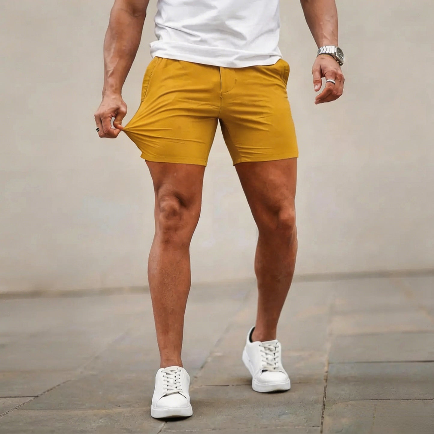 🔥 Limited-Time Sale ✨ Men’s 5-Inch Stretch Chino Shorts | Slim Fit Casual Summer Shorts 👖☀️