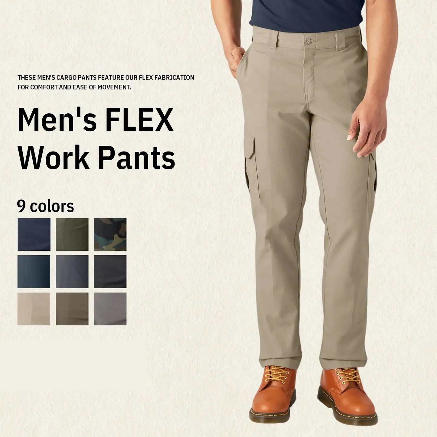 Men's FLEX Work Pants Regular Fit Cargo Pants
