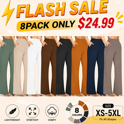 💘Women’s High-Waist Wide Leg Pants – Business Casual Yoga Dress Pants with Pockets