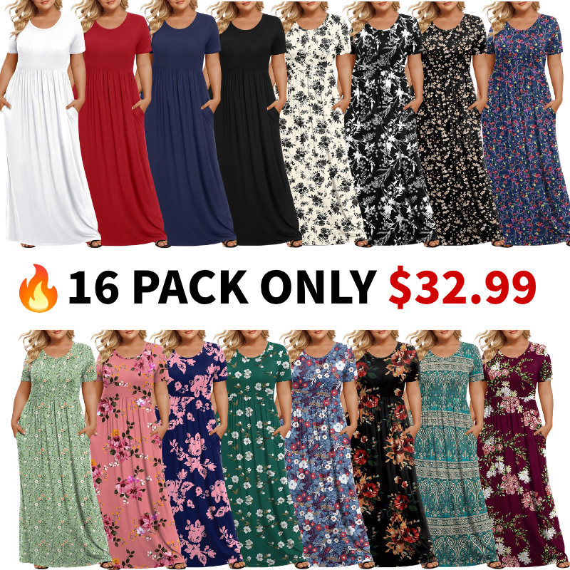 Women's Plus Size Maxi Dresses for Curvy