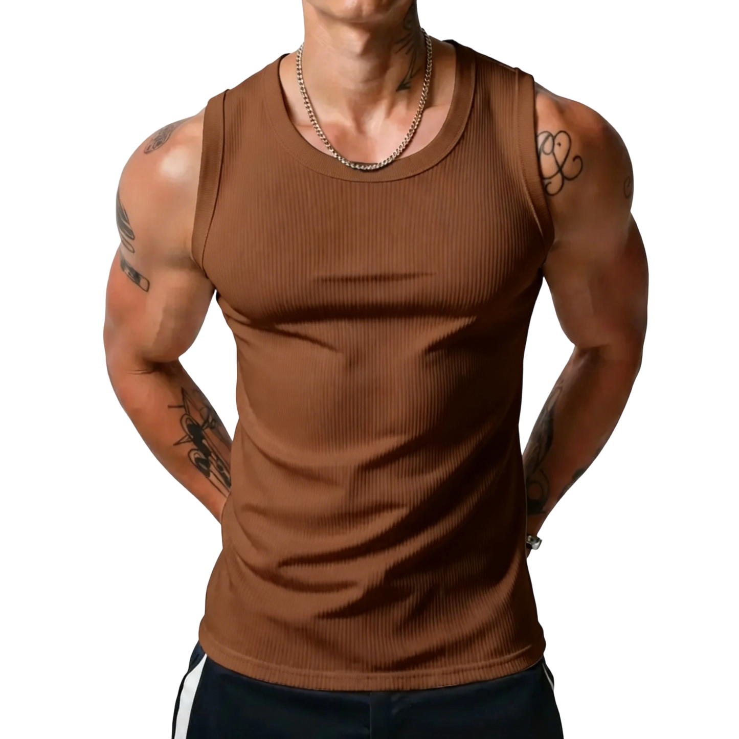 ⏰Final 3 hours 80% OFF🔥Men’s Wide Strap Ribbed Tank Top, High Stretch Breathable Muscle Tank, Heavyweight Drapey Fit Gym & Casual Sleeveless Shirt