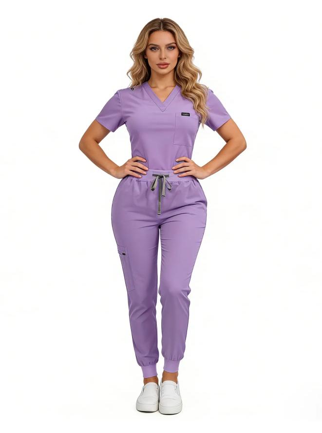 Women's Daily Wear Two-Piece Outfit, Anti-Pilling Lightweight Breathable Multi-Pocket Top & Side Pocket Jogger Pants for Casual, Travel & Lounge Daily Suits