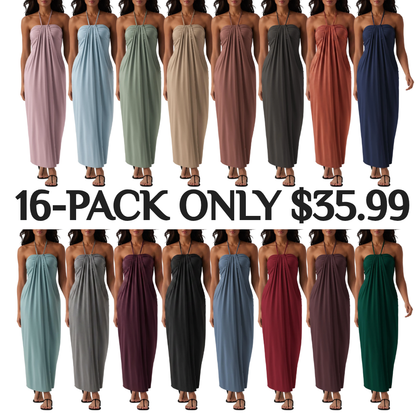 ❤️DEALS FOR YOU-Women's Halter Tie Back Maxi Dress