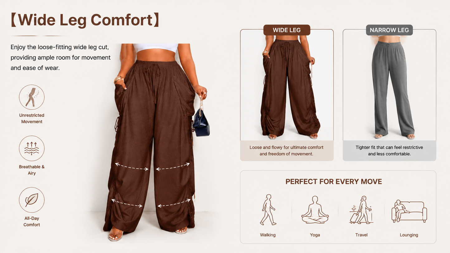 🔥BIG SALE, limited stock 🔥 Women’s High Waist Wide Leg Pants – Flattering Fit for All Body Types