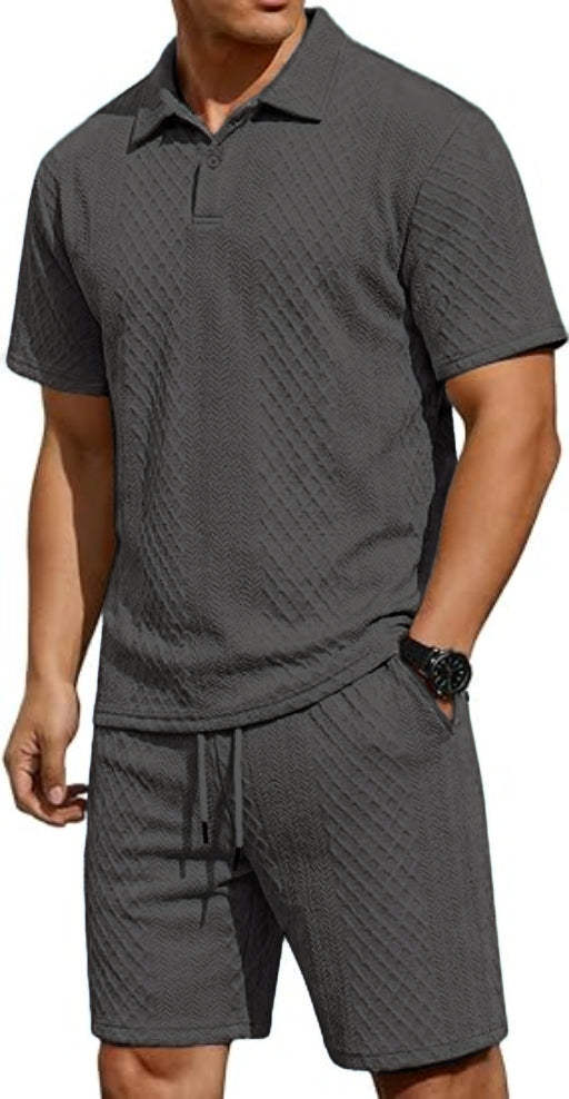 👕 Men's Summer Polo Shirt & Drawstring Shorts 2-Piece Set ☀️