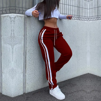 🔥 Limited-Time Sale ✨ Women’s Striped Athletic Pants | Casual Comfort Lounge Trousers | Year-Round Activewear for Everyday & Back to School 🎒👖