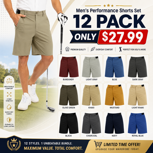 🔥 Limited-Time Sale ✨ Men’s Plus Size Golf Shorts (32–52) | Stretch Waist Quick-Dry Casual Athletic Work Shorts 🏌️‍♂️👖