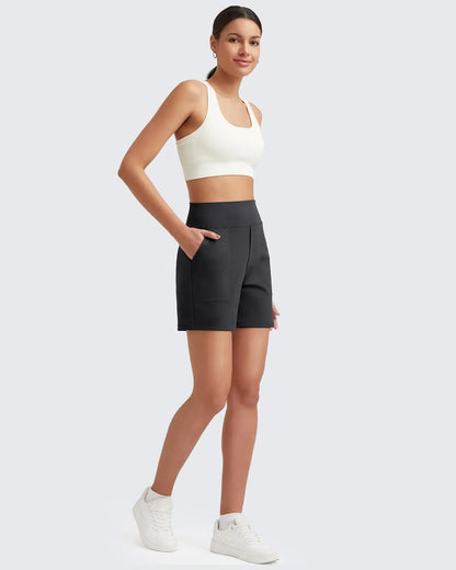 Women's high-waisted running yoga shorts