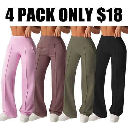 Women's Wide Leg High Waist Sporty Casual Sweatpants with Pockets