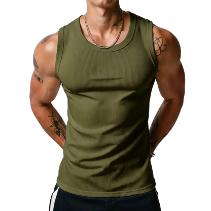 ⏰Final 3 hours 80% OFF🔥Men’s Wide Strap Ribbed Tank Top, High Stretch Breathable Muscle Tank, Heavyweight Drapey Fit Gym & Casual Sleeveless Shirt