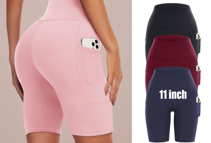 Women's High Waist Biker Shorts with Pockets – Plus Size, 5