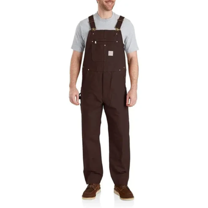 Men's Denim Bib Overalls Workwear with Adjustable Straps & Tool Pockets