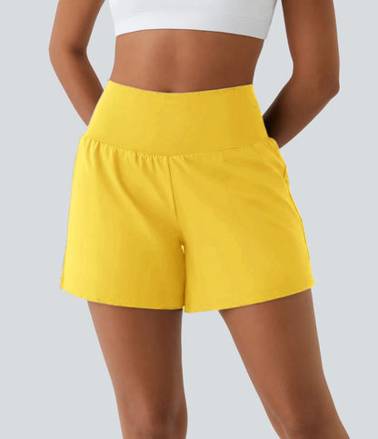 🔥Flash Sale⚡Super High Waisted Back Pocket & Side Hidden Pocket 2-in-1 Yoga Shorts