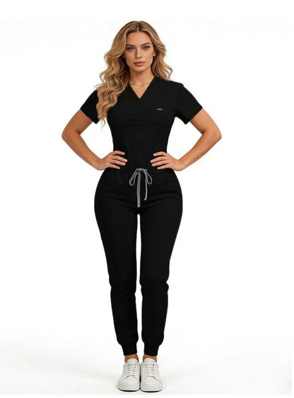 Women's Daily Wear Two-Piece Outfit, Anti-Pilling Lightweight Breathable Multi-Pocket Top & Side Pocket Jogger Pants for Casual, Travel & Lounge Daily Suits