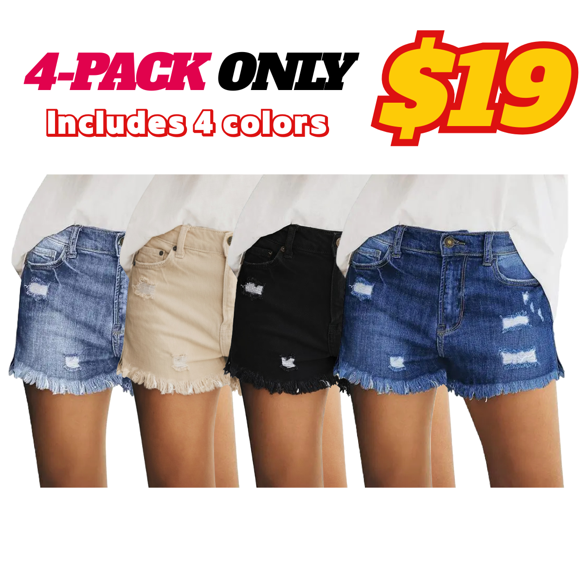 Women's Casual Mid Rise Denim Shorts
