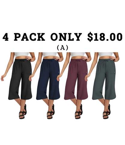 🔥 Limited-Time Sale ✨ Women’s 20" Wide Leg Capri Pants | High Waisted Tummy Control Lounge Pants with Pockets | Lightweight UPF 50+ Summer Active Wear ☀️