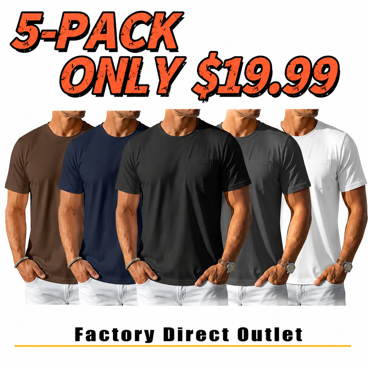 🔥 Last Day Deal! Heavyweight Loose Fit Pocket Tee 💪 Durable cotton workwear shirt — Big & Tall available(Also Available in Big & Tall)
