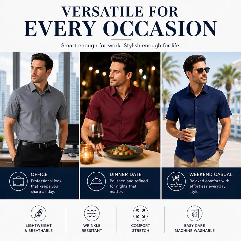 Mens Muscle Fit Dress Shirts