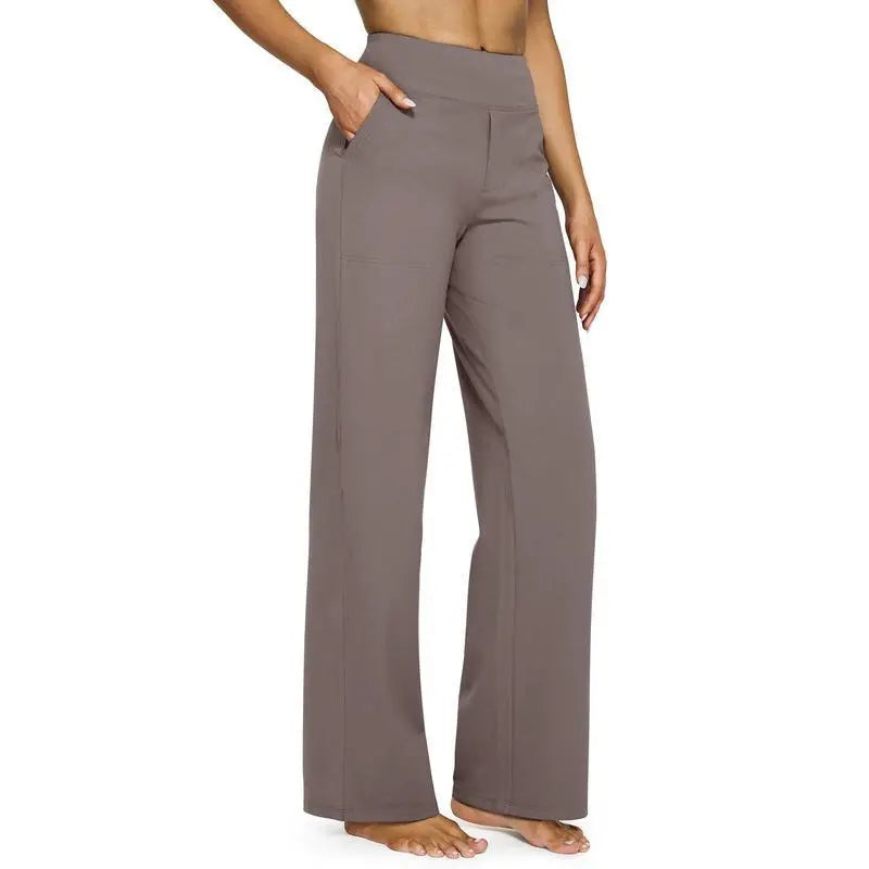 💘Women’s High-Waist Wide Leg Pants – Business Casual Yoga Dress Pants with Pockets