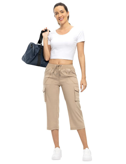 🔥Last day promotion!Women’s Loose Fit Lightweight Capri Cargo Pants – Casual 3/4 Trousers with 6 Pockets