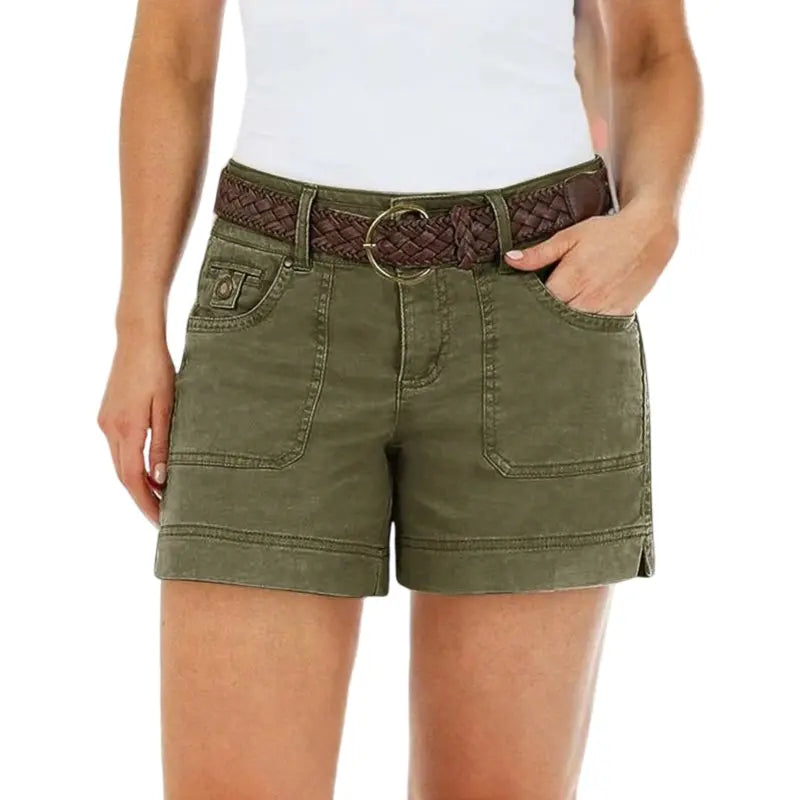 ✨ Women's Mid-Rise Denim Shorts – Stretchy Casual Summer Shorts with Pockets