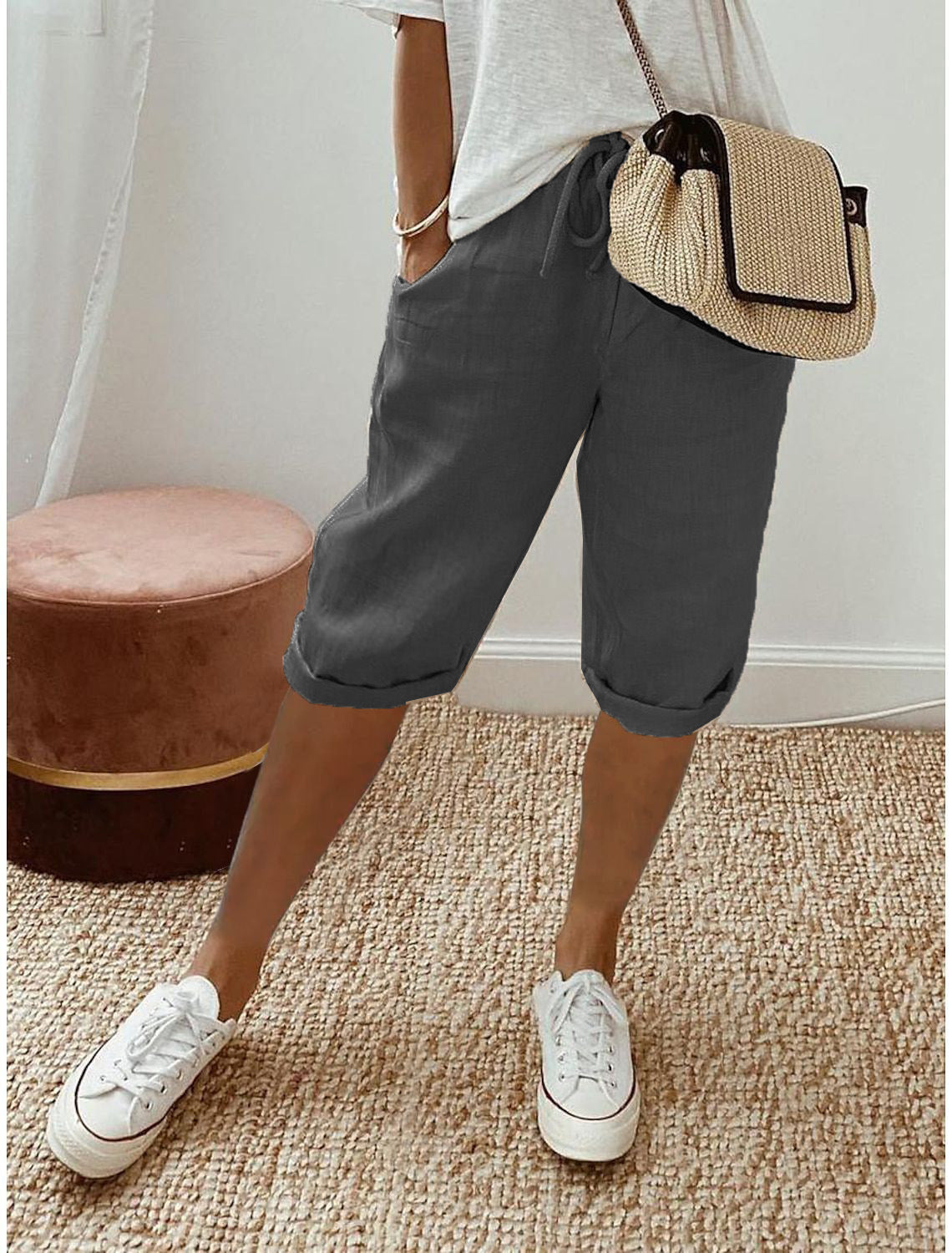 ⏳Time-Limited Special Offer!⏰👖Women's Casual Cotton Linen Capris✨🌿