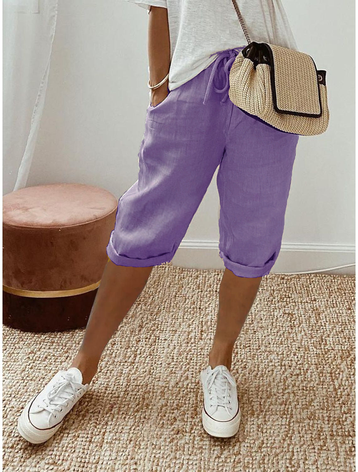 ⏳Time-Limited Special Offer!⏰👖Women's Casual Cotton Linen Capris✨🌿