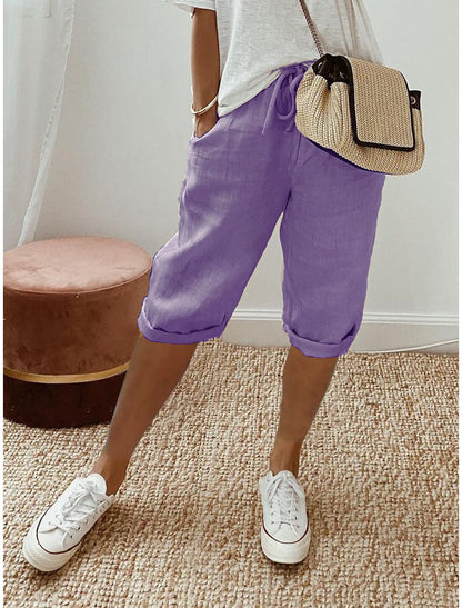 ⏳Time-Limited Special Offer!⏰👖Women's Casual Cotton Linen Capris✨🌿