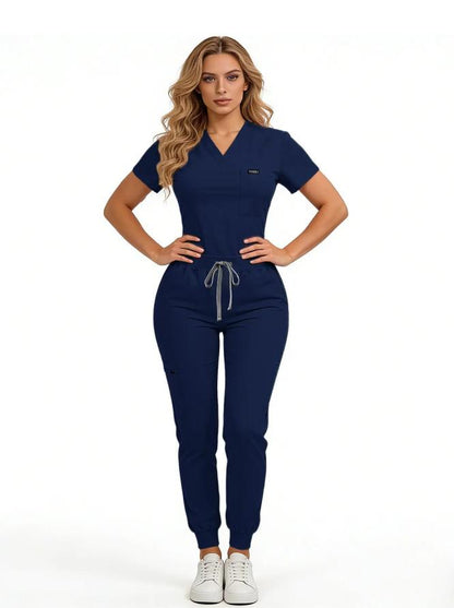Women's Daily Wear Two-Piece Outfit, Anti-Pilling Lightweight Breathable Multi-Pocket Top & Side Pocket Jogger Pants for Casual, Travel & Lounge Daily Suits
