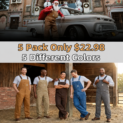 🔥Men's Denim Bib Overalls Workwear with Adjustable Straps & Tool Pockets