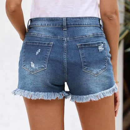 Women's Casual Mid Rise Denim Shorts