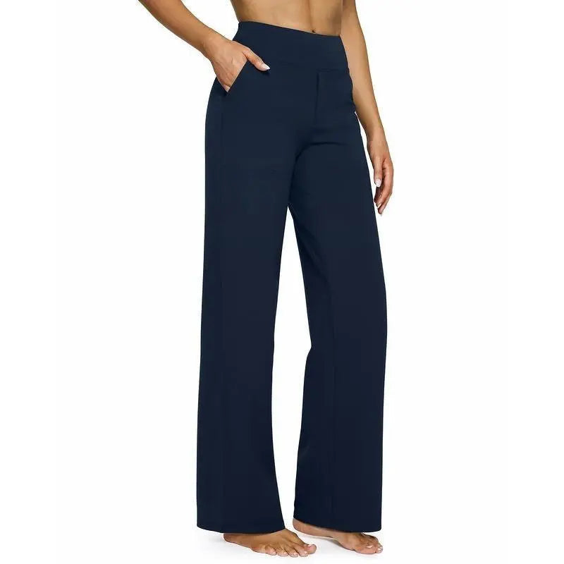 💘Women’s High-Waist Wide Leg Pants – Business Casual Yoga Dress Pants with Pockets