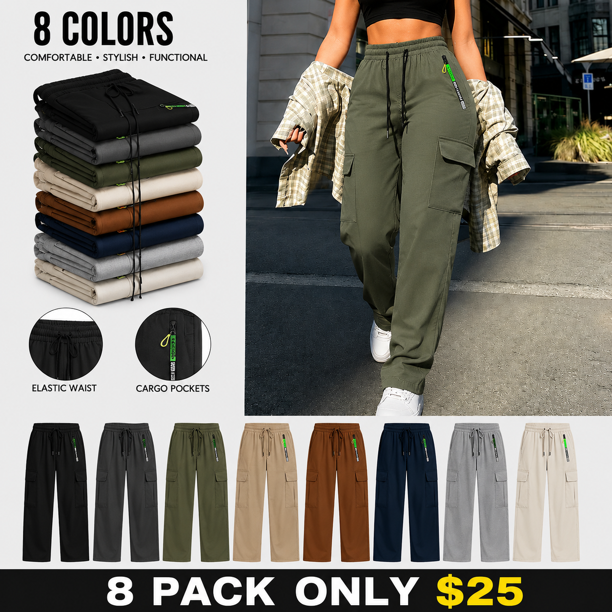 ⚡Last stock⚡- Women's Lightweight, Soft Summer Cargo Pants