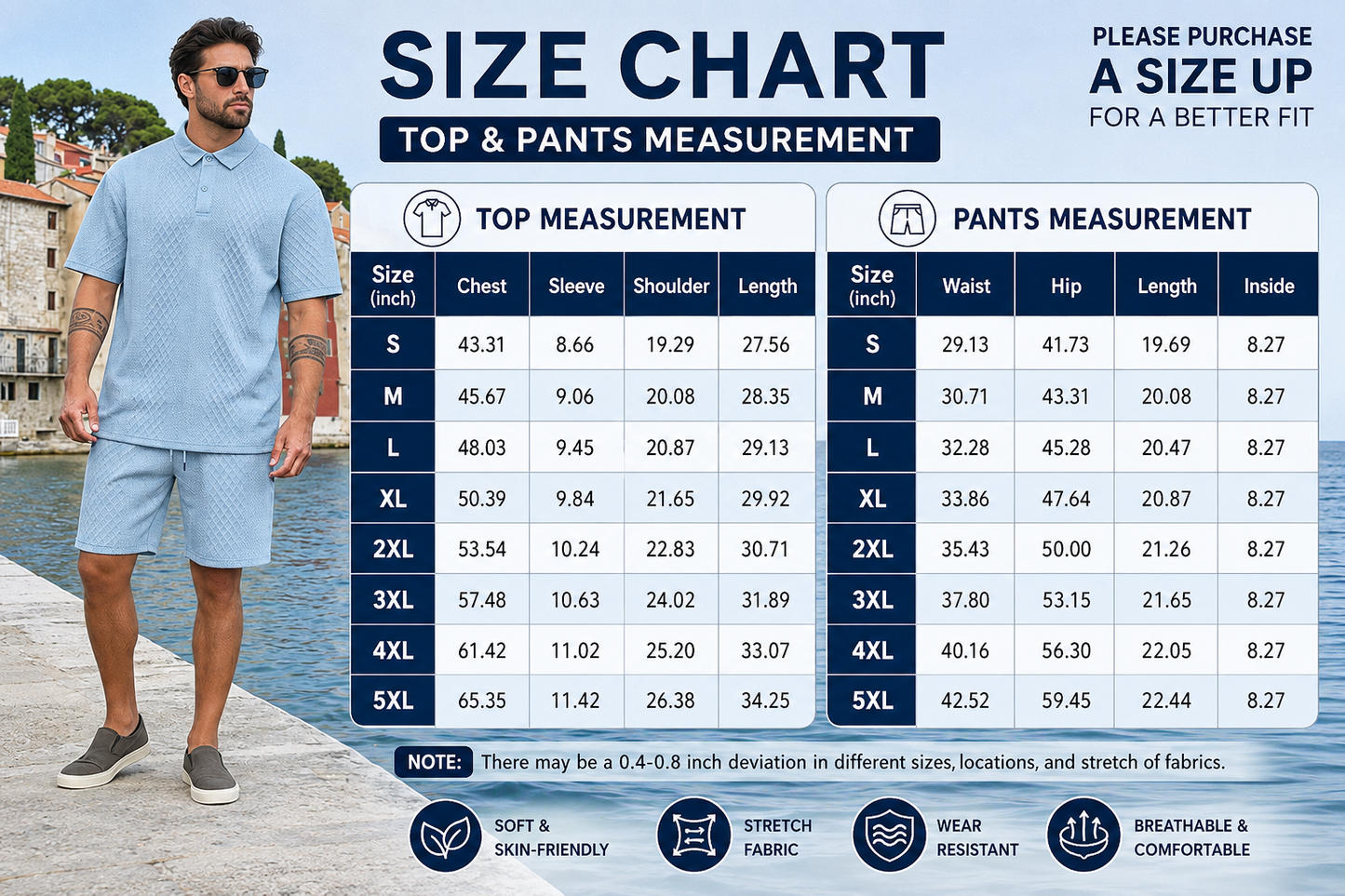 👕 Men's Summer Polo Shirt & Drawstring Shorts 2-Piece Set ☀️