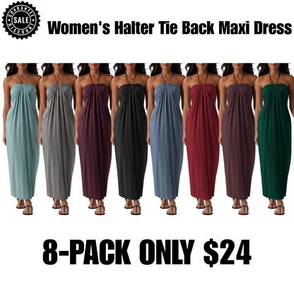 ❤️DEALS FOR YOU-Women's Halter Tie Back Maxi Dress