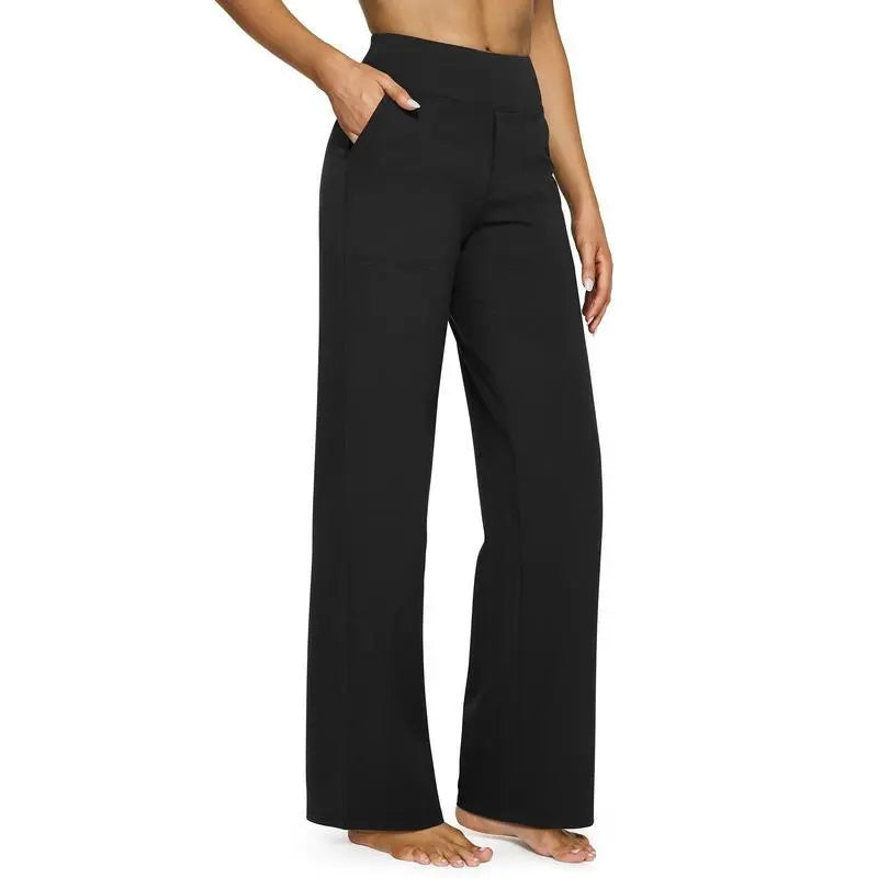 💘Women’s High-Waist Wide Leg Pants – Business Casual Yoga Dress Pants with Pockets