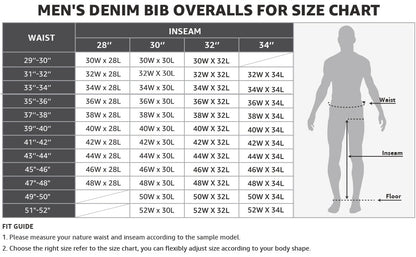 🔥Flash sale🔥Men's Denim Bib Overalls, Workwear with Adjustable Straps and Convenient Tool Pockets