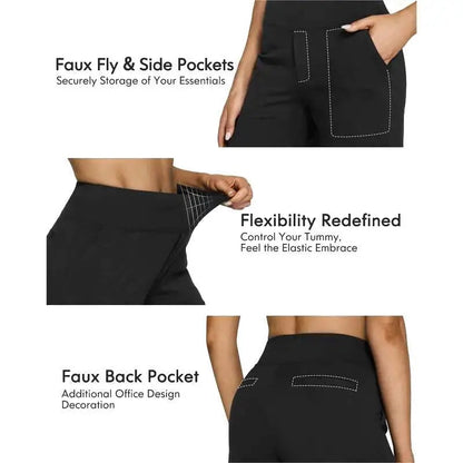 💘Women’s High-Waist Wide Leg Pants – Business Casual Yoga Dress Pants with Pockets