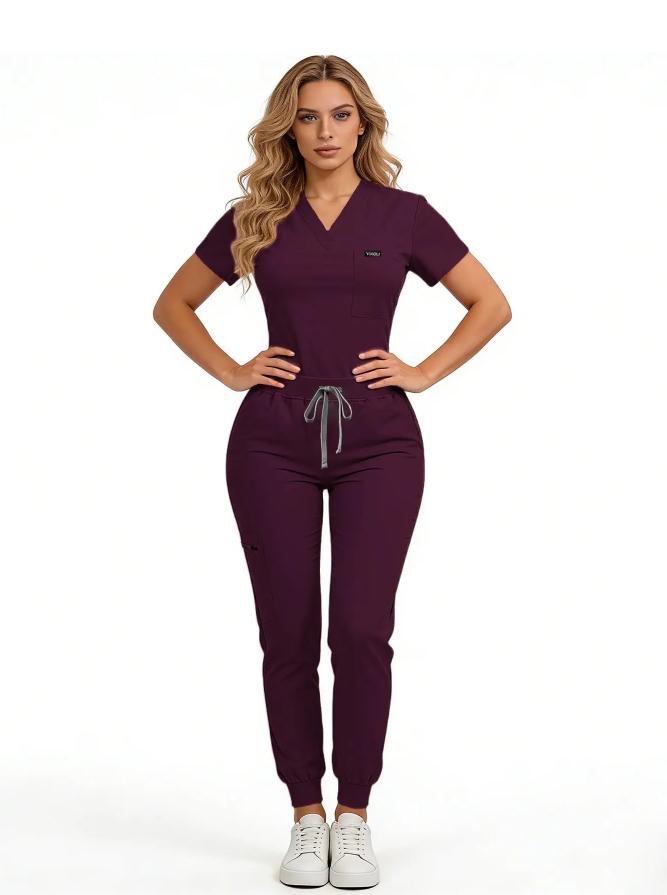 Women's Daily Wear Two-Piece Outfit, Anti-Pilling Lightweight Breathable Multi-Pocket Top & Side Pocket Jogger Pants for Casual, Travel & Lounge Daily Suits