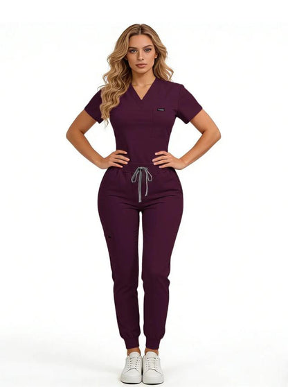 Women's Daily Wear Two-Piece Outfit, Anti-Pilling Lightweight Breathable Multi-Pocket Top & Side Pocket Jogger Pants for Casual, Travel & Lounge Daily Suits