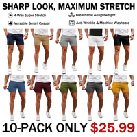 10 pairs of 5-inch slim-fit shorts