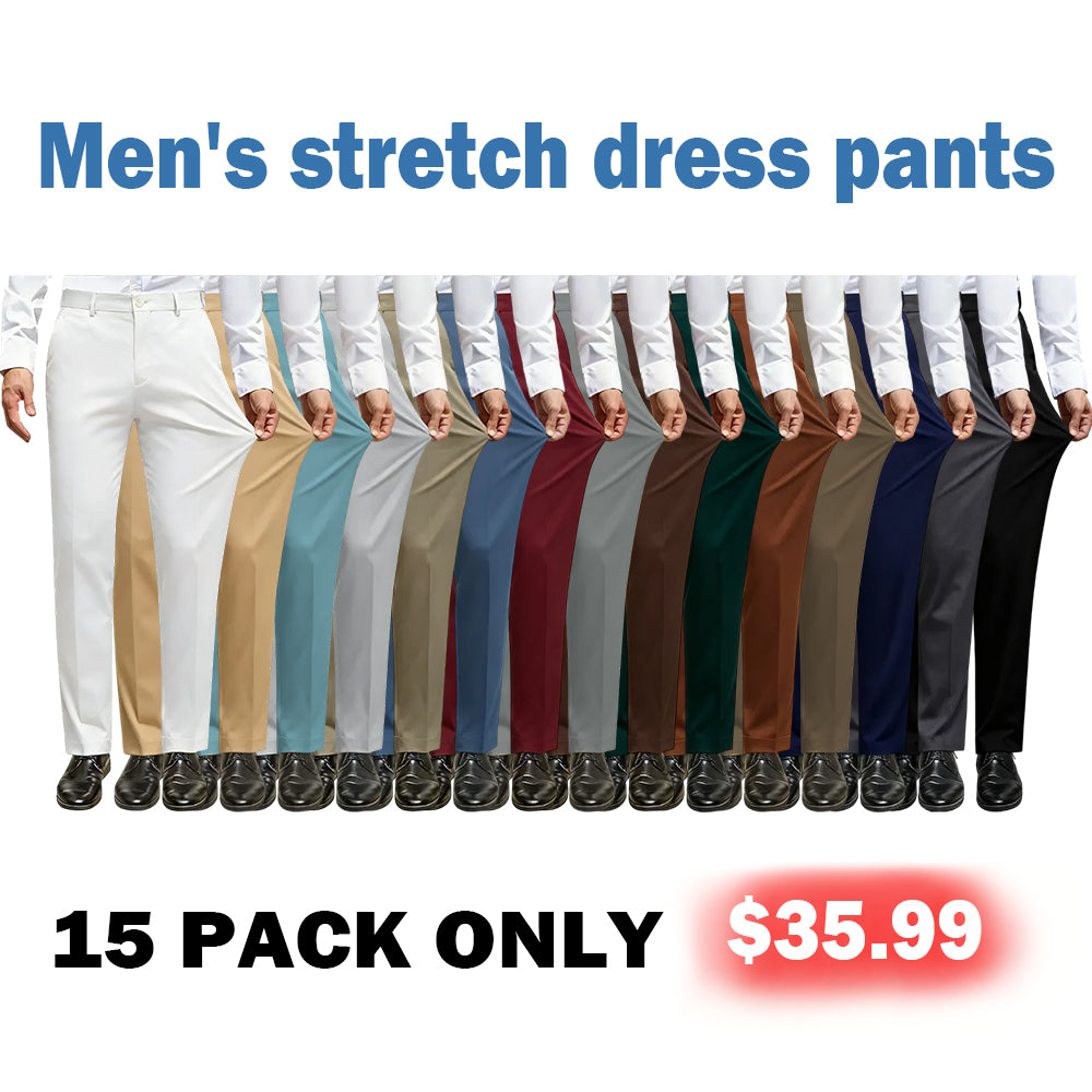 🔥Hot Sale🎉Men's Stretch Golf Dress Pants🔥8-Pack - All Colors Included, Only $25.98