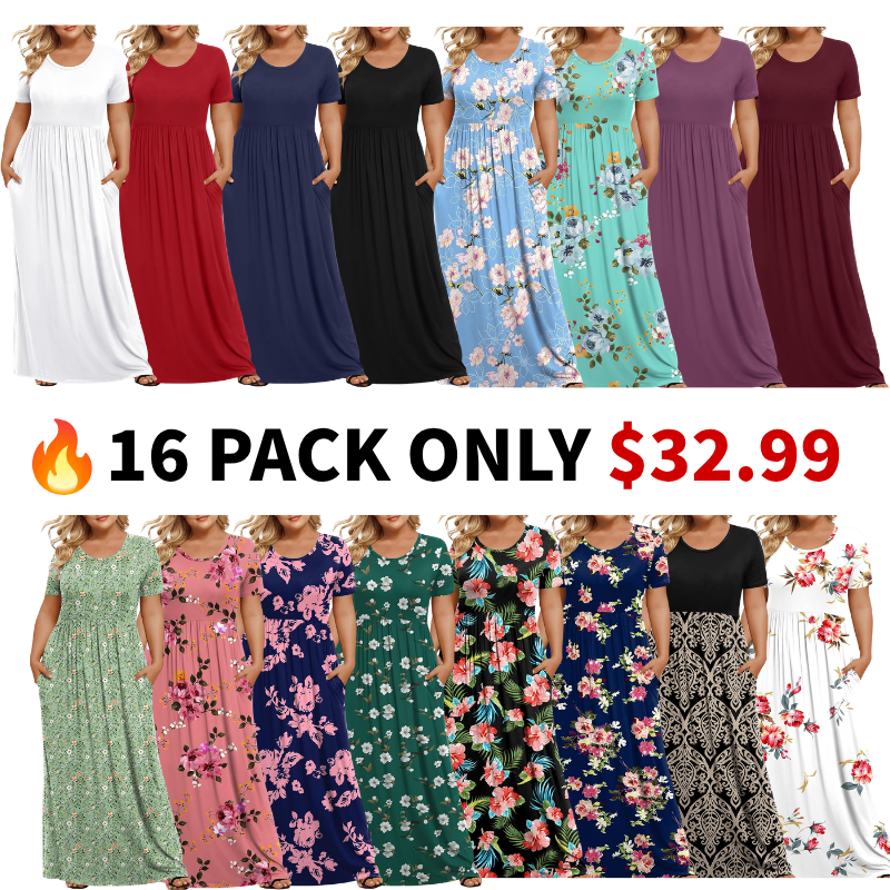 Women's Plus Size Maxi Dresses for Curvy