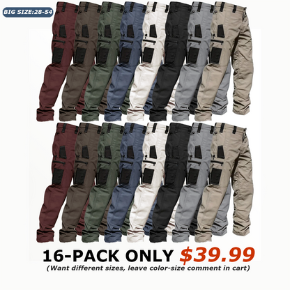 🔥8-Pack Only $27.99🔥Men's 8-Pack Unisex 10-Pocket Heavy Duty zipper waterproof tactical Work Pants