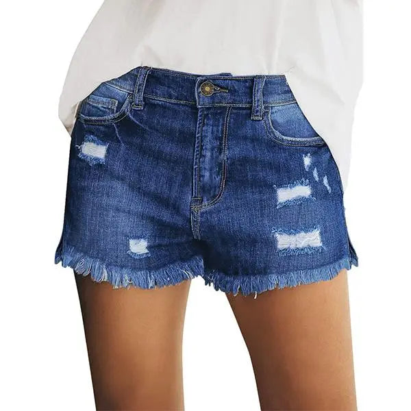 ✨ Women's Mid-Rise Denim Shorts – Stretchy Casual Summer Shorts with Pockets