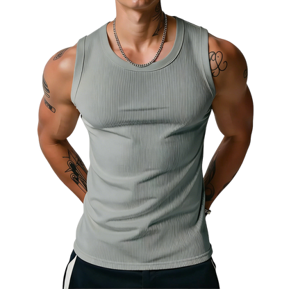 ⏰Final 3 hours 80% OFF🔥Men’s Wide Strap Ribbed Tank Top, High Stretch Breathable Muscle Tank, Heavyweight Drapey Fit Gym & Casual Sleeveless Shirt