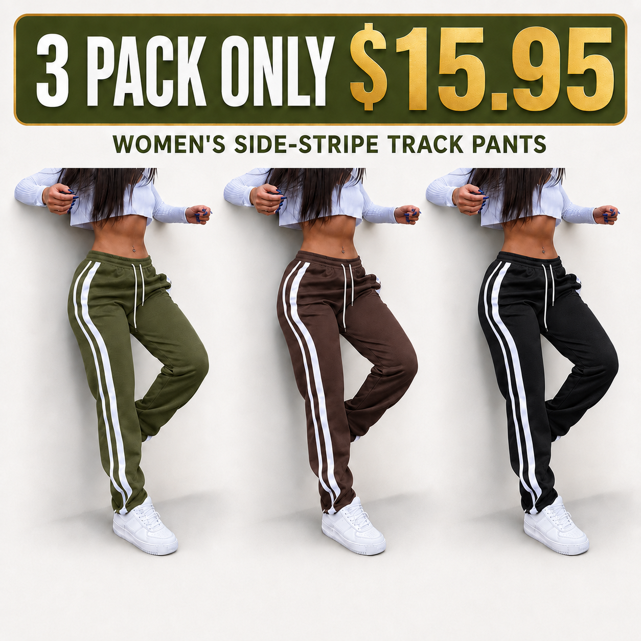 🔥 Limited-Time Sale ✨ Women’s Striped Athletic Pants | Casual Comfort Lounge Trousers | Year-Round Activewear for Everyday & Back to School 🎒👖