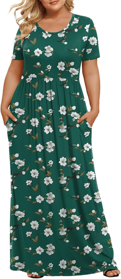 Women's Plus Size Maxi Dresses for Curvy