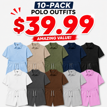 👕 Men's Summer Polo Shirt & Drawstring Shorts 2-Piece Set ☀️