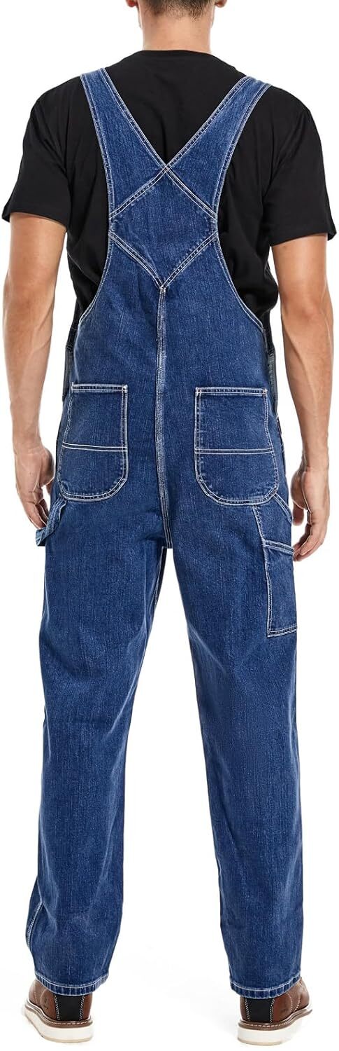 🔥Flash sale🔥Men's Denim Bib Overalls, Workwear with Adjustable Straps and Convenient Tool Pockets